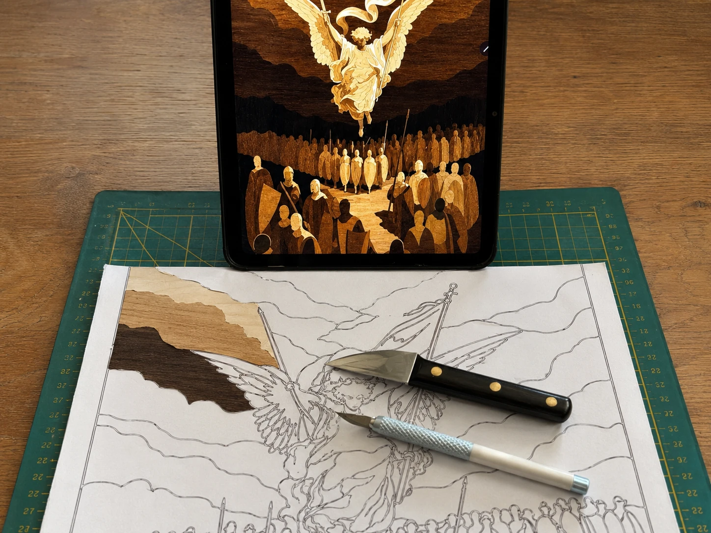 Marquetry work